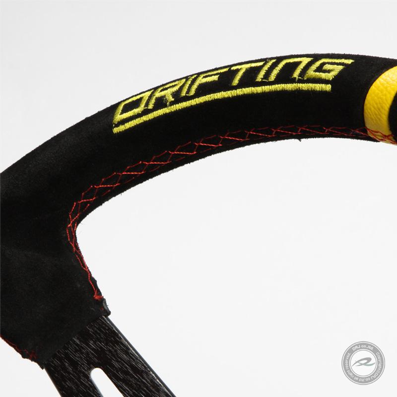 ステアリング 32φ ディープコーン 70mm 本牛革バックスキン DRIFTING