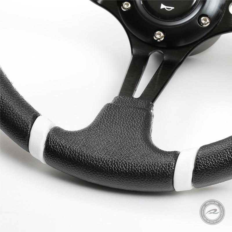 ステアリング 32φ ディープコーン 70mm 白色DRIFTING＆ 白色クロス