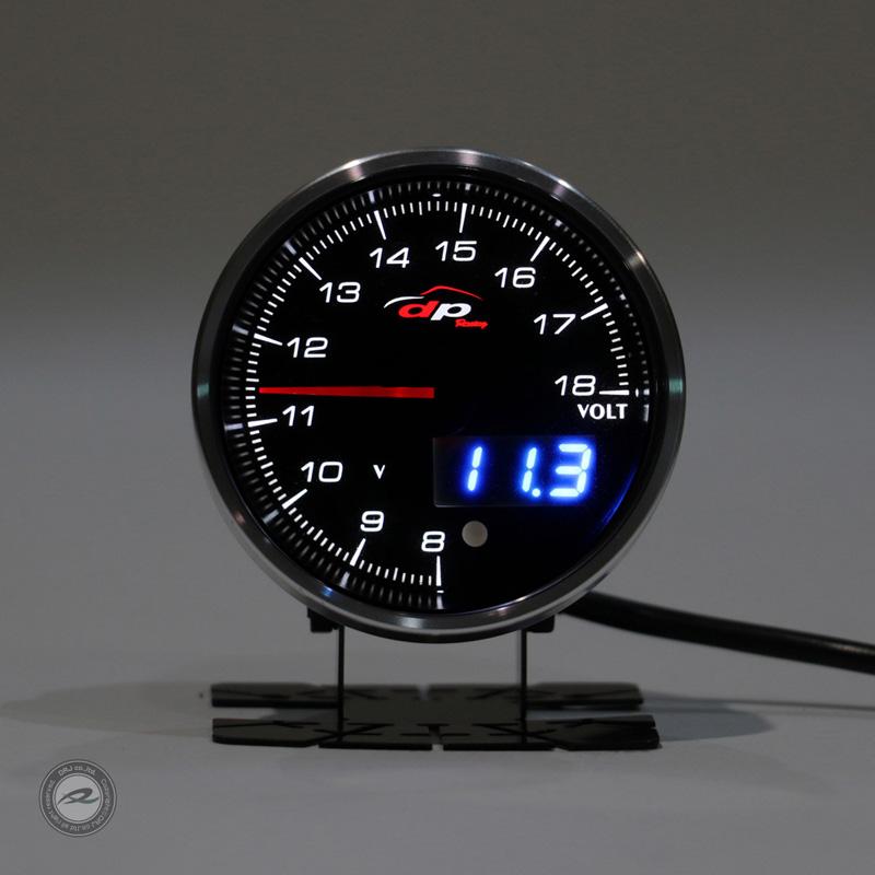 デポレーシング 車用 60Φ 電圧計 アナログ デジタル 両対応 3色LED
