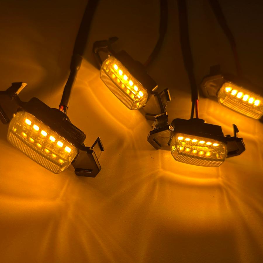 LED グリルマーカー USAスタイル  4灯セット オレンジ 汎用 トヨタ デリカ ハイエース ハイラックス プラド タコマ タンドラ カスタム  パーツ 外装 |  | 01