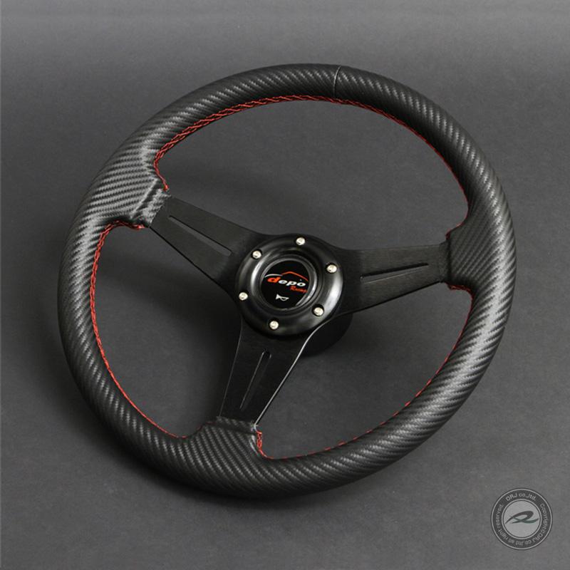 ステアリング 35φ N カーボンレザーPVC 赤色ステッチN35C |  | 01