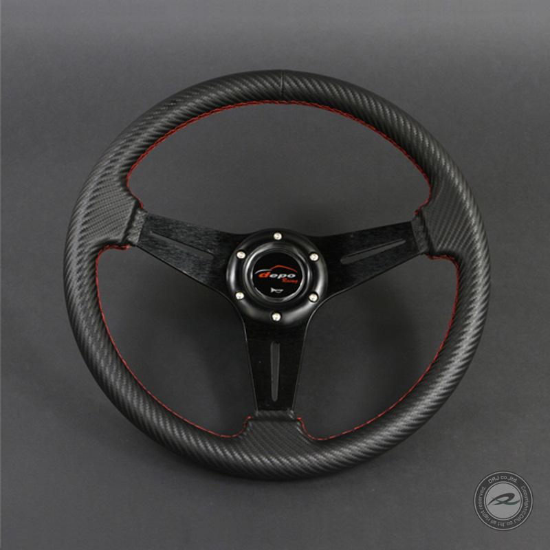 ステアリング 35φ N カーボンレザーPVC 赤色ステッチN35C |  | 02