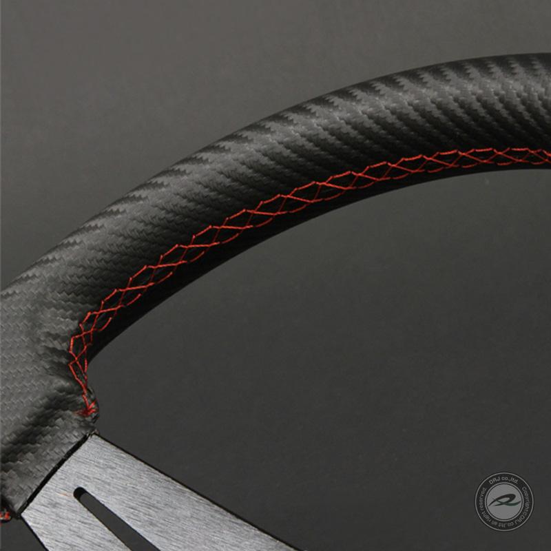 ステアリング 35φ N カーボンレザーPVC 赤色ステッチN35C |  | 03