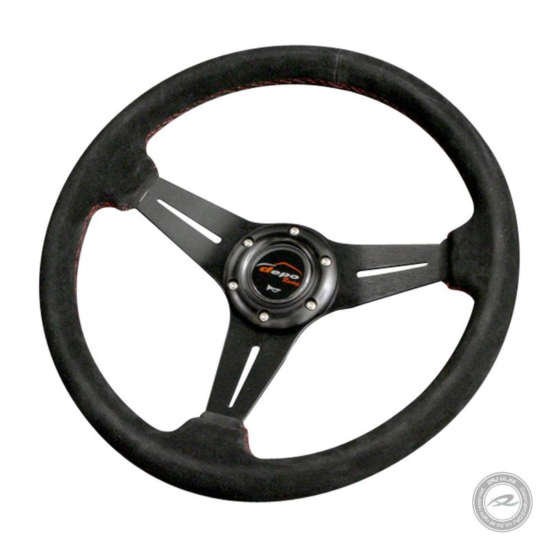ステアリング 35φ N 本革バックスキン 赤色ステッチN35F | 