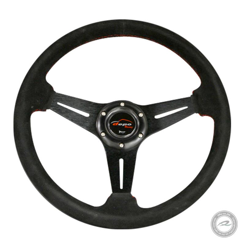 ステアリング 35φ N 本革バックスキン 赤色ステッチN35F |  | 01