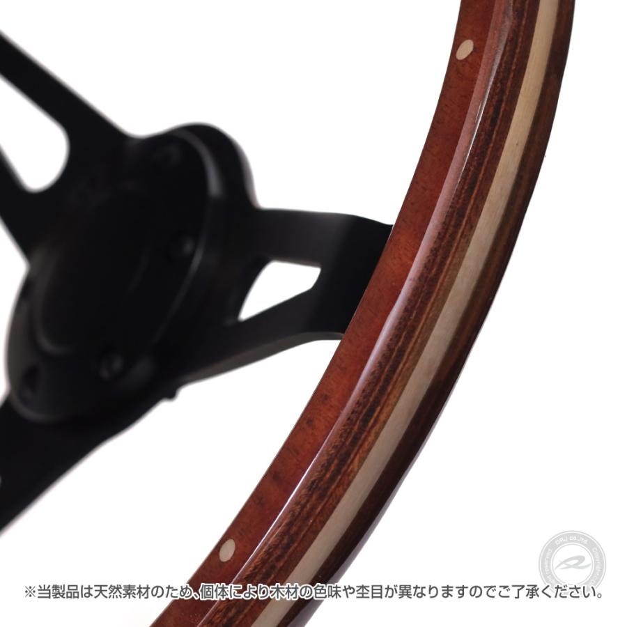ウッドステアリング 36.5Φ ヴィンテージスタイル ブラックスポーク