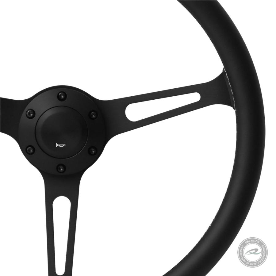 ステアリング 37.5Ф フェイクレザー PVC ホワイトクロスステッチ N375B