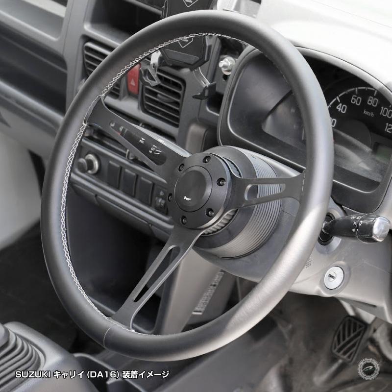 ステアリング 37.5Ф フェイクレザー PVC ホワイトクロスステッチ N375B