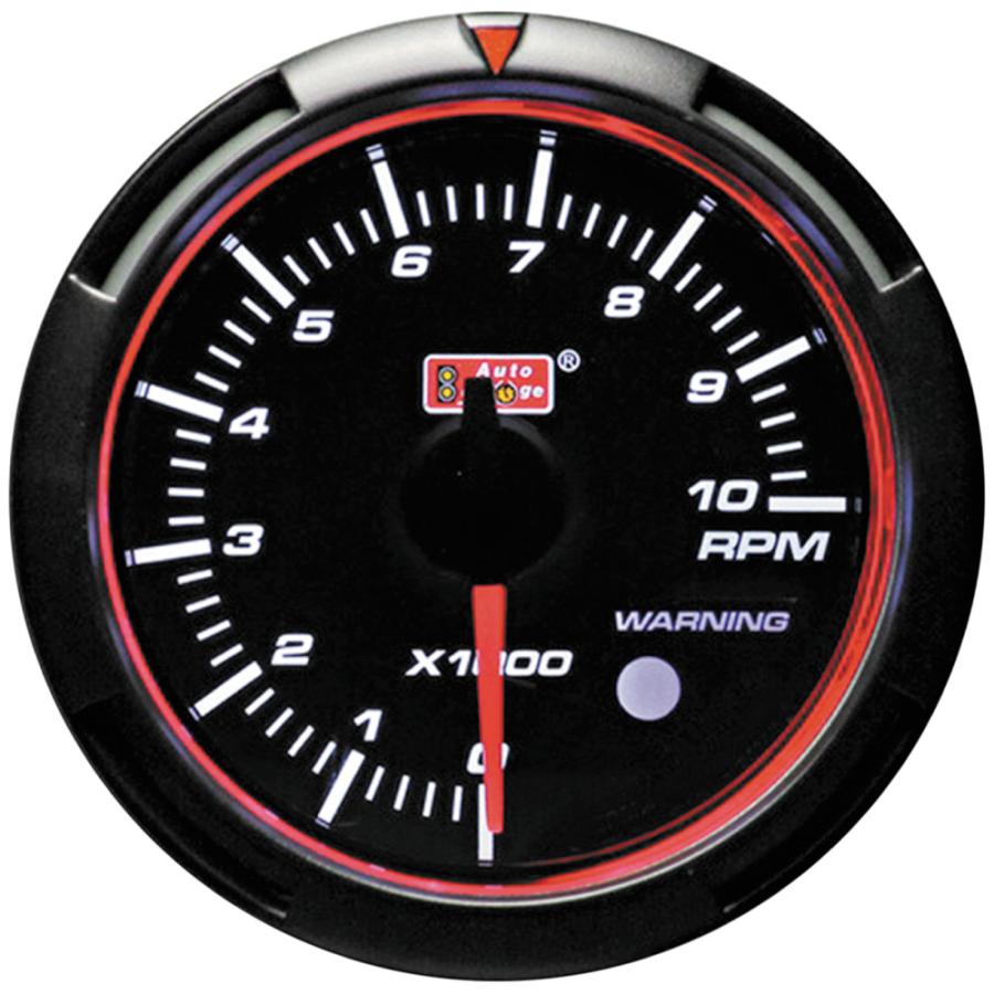 オートゲージ 車用 タコメーター 回転計 60mm LED2色切替 ワーニング