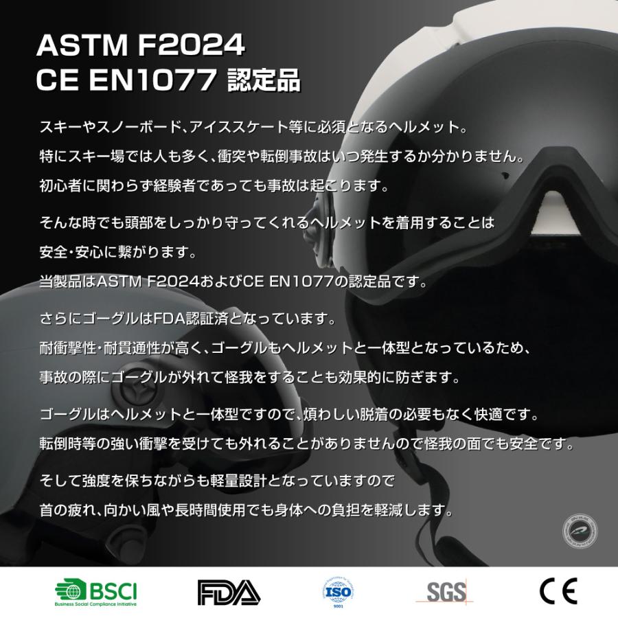 スキーヘルメット ゴーグル一体型 メガネ対応 Monkie Stuck サイズ調整可 ブラック M/L |  | 02