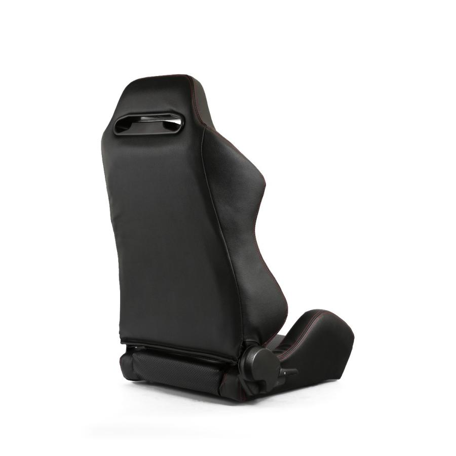 セミバケットシート 2脚 SRJ PVC 黒パンチング 赤ステッチ RENNSPORT