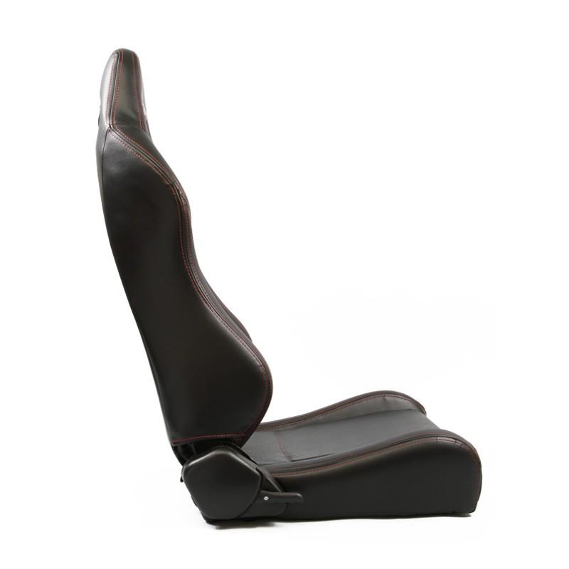 セミバケットシート SRS PVC 黒 パンチング加工 赤ステッチ RENNSPORT