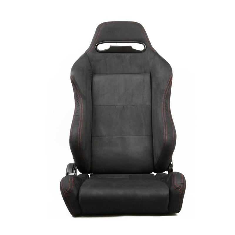 セミバケットシート 2脚 SRS スエード 黒赤ステッチ RENNSPORT レン 
