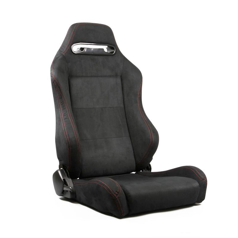 セミバケットシート 2脚 SRS スエード 黒赤ステッチ RENNSPORT レン