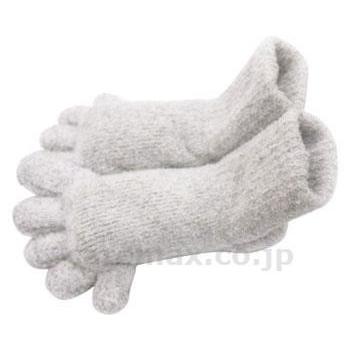 【※法人・施設限定・送料別途】(U0696)手袋屋さんのもこもこ5本指ソックス（ショート） / 849-04 Lグレー(cm-352761)[ケース(100足)]