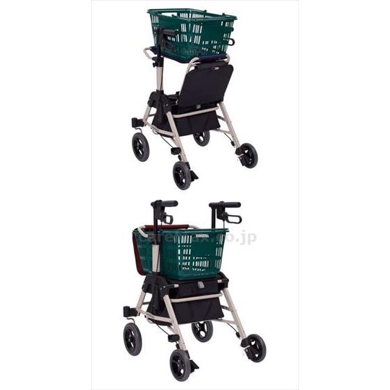 【※法人・施設限定・送料別途】くらしサポート歩行車スムーディ 買い物用 カウサポスリム / PN-L70102R ワインレッド(cm-517484)【販売単位:台】_2