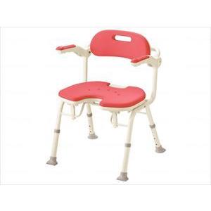 アロン化成折りたたみシャワーベンチIU レッド(wf-401464-2)