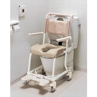 【※送料別途】ＴＯＴＯエムテック水まわり用車いす（4輪キャスタータイプ・ソフトシート） C(wf-421220-1)【単位：1】_1