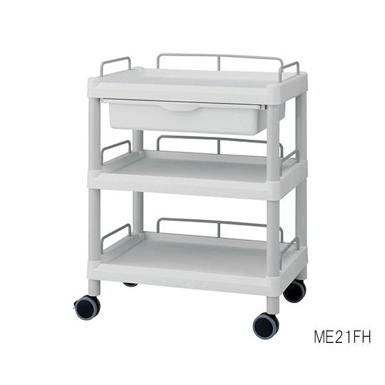 アズワン3-6640-04モバイルイージーカート（ガード枠付き：グレー）3段651×447×830引出あり(as1-3-6640-04)