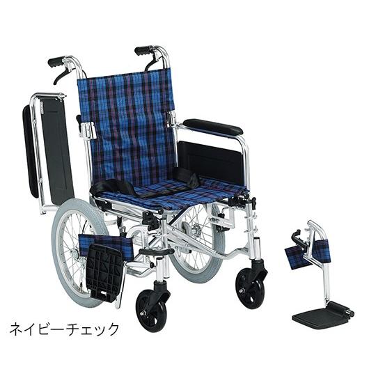マキテック7-2275-01車いす（介助式アルミ製背折れタイプ）エアータイヤグリーンチェック