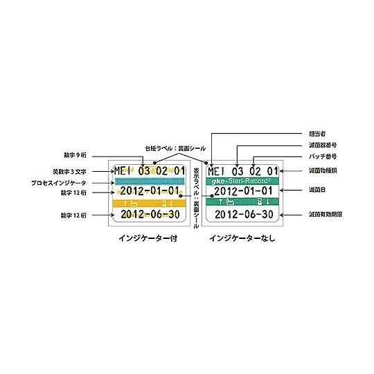 8-3141-17滅菌物ロット管理・追跡ツールラベル赤2重ラベル・蒸気滅菌用インジケータ付き【ハコ】(as1-8-3141-17)｜drmart-2｜02