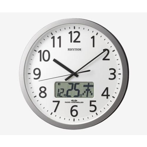 リズム時計8-5455-11電波時計（プログラムチャイム付き）φ３５０×６０mm【個】(as1-8-5455-11)