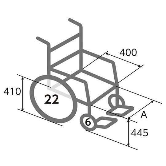 カワムラサイクル8-6716-03車椅子（アルミ製・ウェイビットプラス）濃紺Ｃ４２０ｍｍ【個】(as1-8-6716-03)の画像