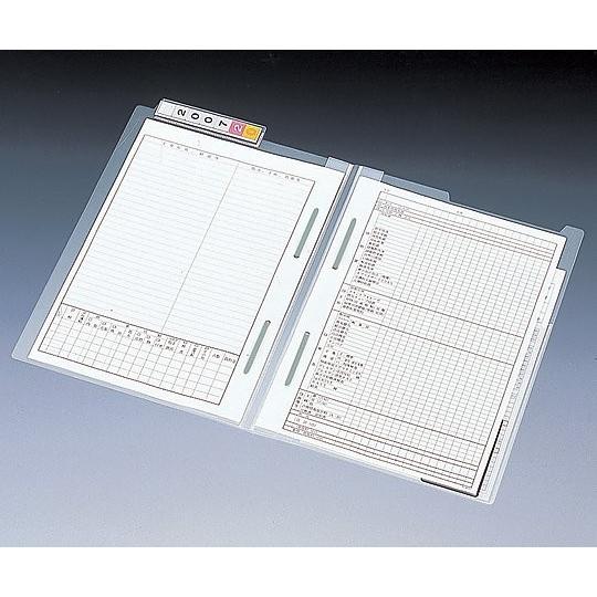 8-8743-03カルテフォルダー（Ａ４・ＰＰ）ファスナー２本・上見出し型【袋】(as1-8-8743-03)