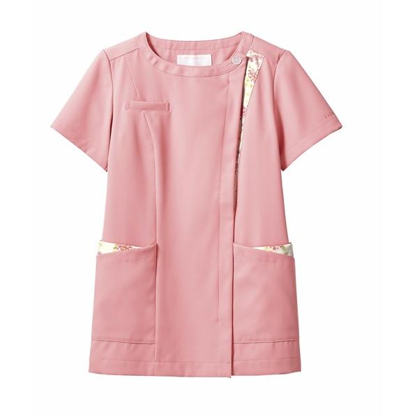 ナースジャケット（半袖）LW601-62(ローズXアメリピン ナースジャケット(ハンソデ) Ｓ(住商モンブラン)(24-6994-02-01)