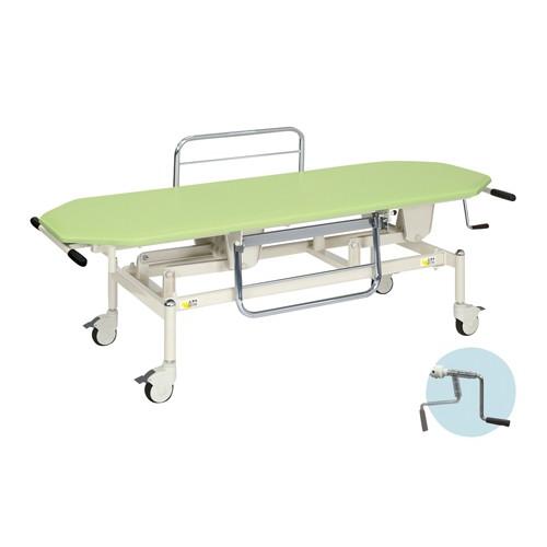 手動ライトストレッチャー100TB-1199(65X190X48-86シュドウライトストレッチャー100ビニルレザーライムグリーン(高田ベッド製作所)(24-7165-00-18)