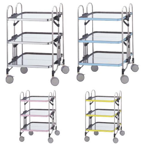 折りたたみ式器械台（３段）HEA-3(ステンレス) オリタタミシキキカイダイ(トクヤマ)(24-7274-00)【1台単位】