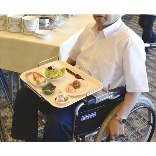 車椅子用バイキングトレーホルダー クルマイスヨウバイキングトレーホルタ(シンドー)(24-8054-00)【1個ユニット】 ダイエット、健康-車椅子