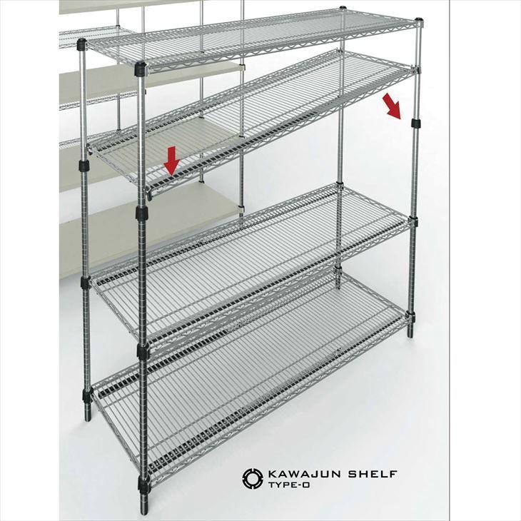 ステンレスメッシュシェルフ4段 W1177XD474XH1800MMW1177XD474XH1800MM(24-9033-00)［1］