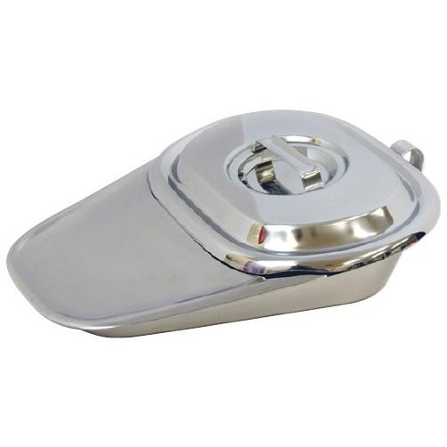 ステンレス製差込便器（フタ付） 235X300X73MM ステンレスセイサシコミベンキフタフキ(01-5115-00)【1個単位】