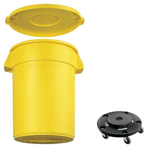 ラウンドブルートコンテナ 本体2620薄墨色(19-3320-02-02)【1個ユニット】 掃除用具-キッチン、日用品、文具