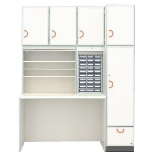 作業台キャビネット（ハーモプラス４０HP-S4450(ホンタイ:ブルー)サギョウダイキャビネット(40)透明(23-5211-01-03)