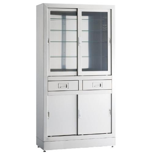 器械戸棚（ステンレス製） KS-1213NG(120X45X170 キカイトダナ(ステンレスセイ) 側面ステンレス(23-5385-01-01)