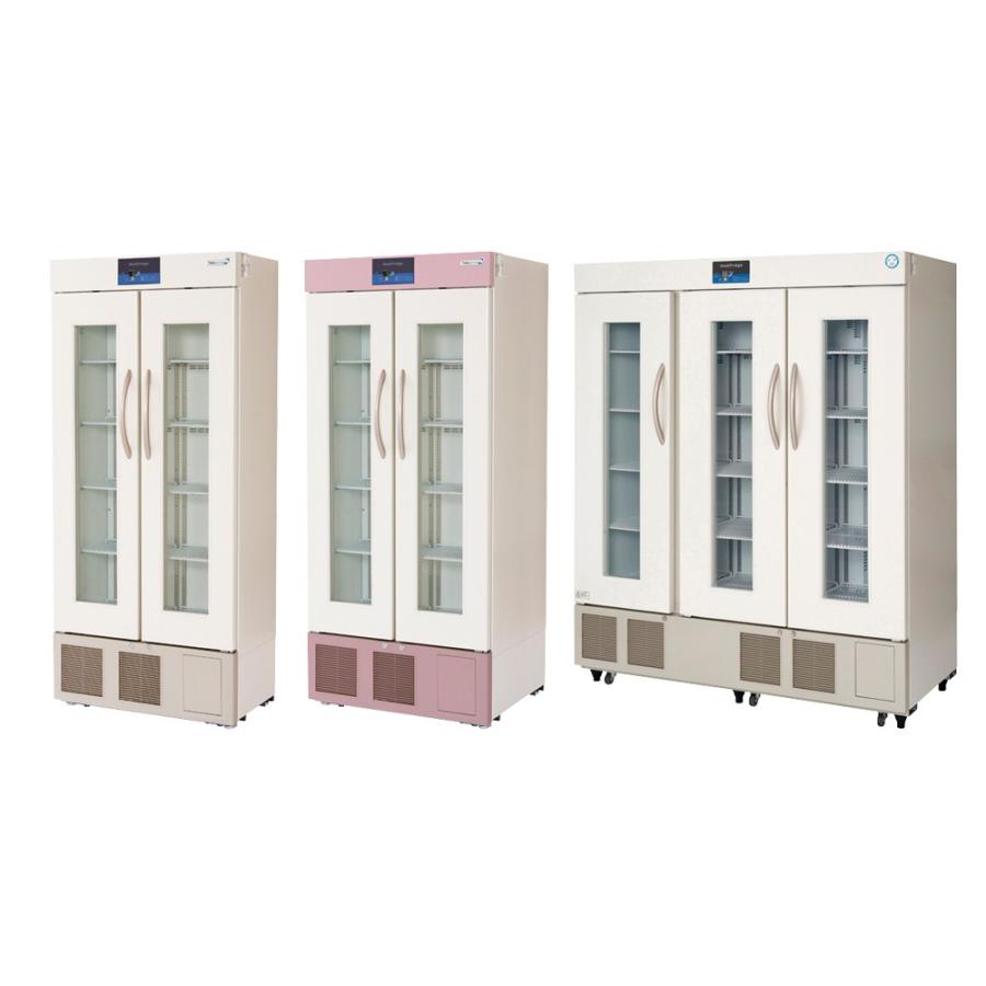 薬用保冷庫 FMS-504G(500L) ヤクヨウホレイコ グリーン（上部・下部パネル）(23-7790-01-06)