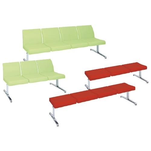 ロビーチェア（背付） ロビーチェア(セツキ) TB-1144-03(195X57X79 ビニルレザーピンク(24-3013-00-07)