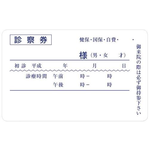 紙診察券 C0000-000(100マイ) カミシンサツケン(24-4628-00)【1袋単位】｜drmart