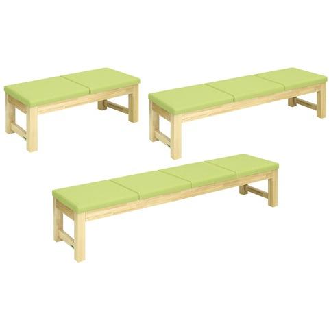 モクベンチ（四人掛） 結核症-749-03(45X180X40C モクベンチ 黒(24-6100-02-03)【1台ユニット】