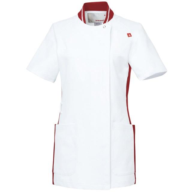 ルコックレディスジャケット UQW1035-91(ホワイトXワイン) ルコックレディスジャケット ＬＬ(24-6510-04-04)