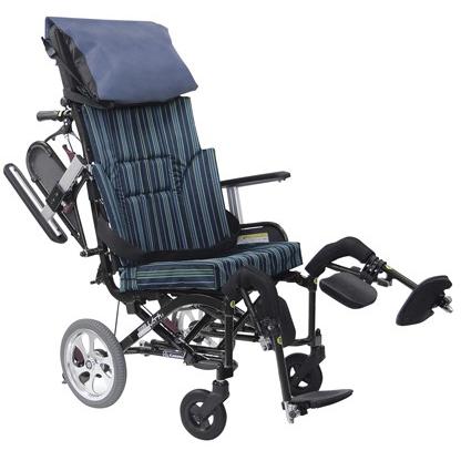 ティルトリクライニング車椅子くるーん KPFK-12(ピーコック青味) ティルトリクラクルマイスクルーン(24-6616-00)【1台ユニット】