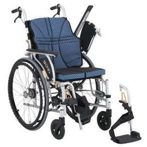 車椅子ウルトラ（自走）一立ちふさがる付 NA-U2W+OSB(400MM) クルマイスウルトラタキノウ+ワンストッフ インディゴ(24-6618-01-01)【1台ユニット】