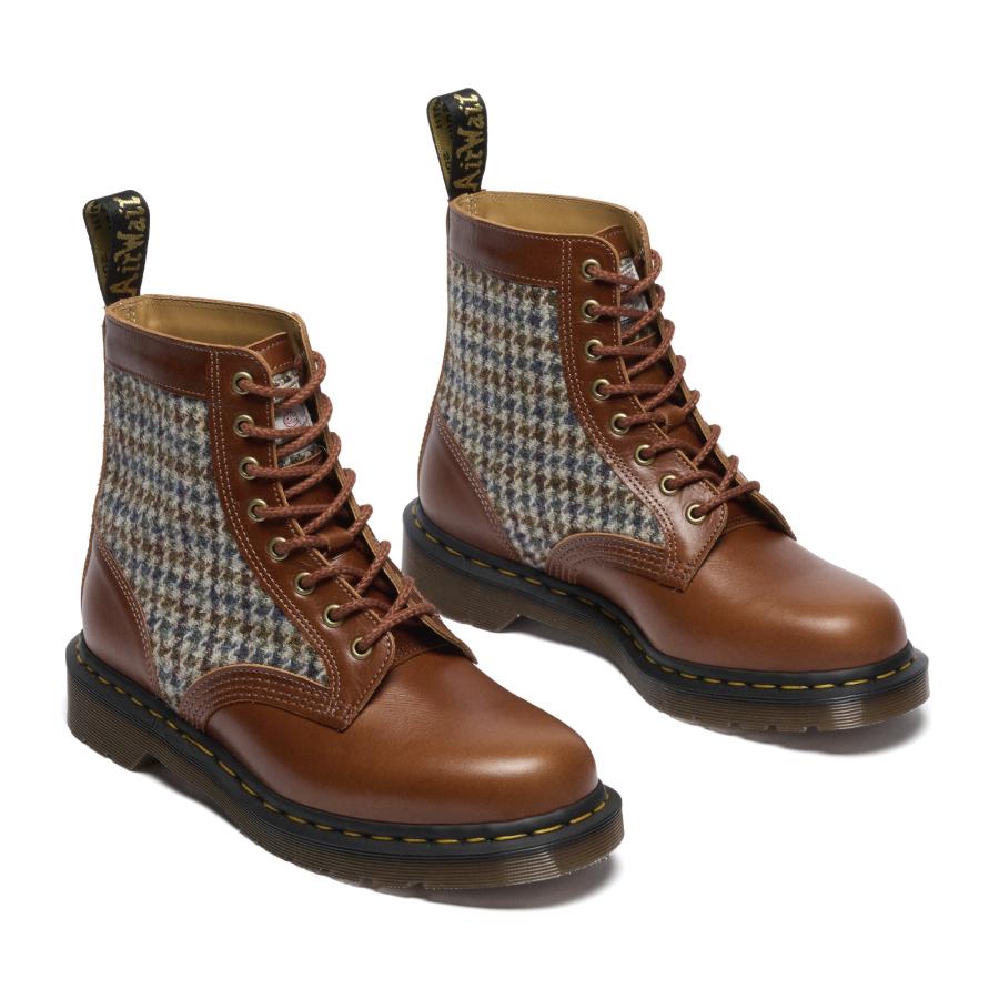 Dr. Martens ドクターマーチン MIE 1460 PASCAL HARRIS TWEED 8 ホール ブーツ ユニセックス AMBER T…の画像