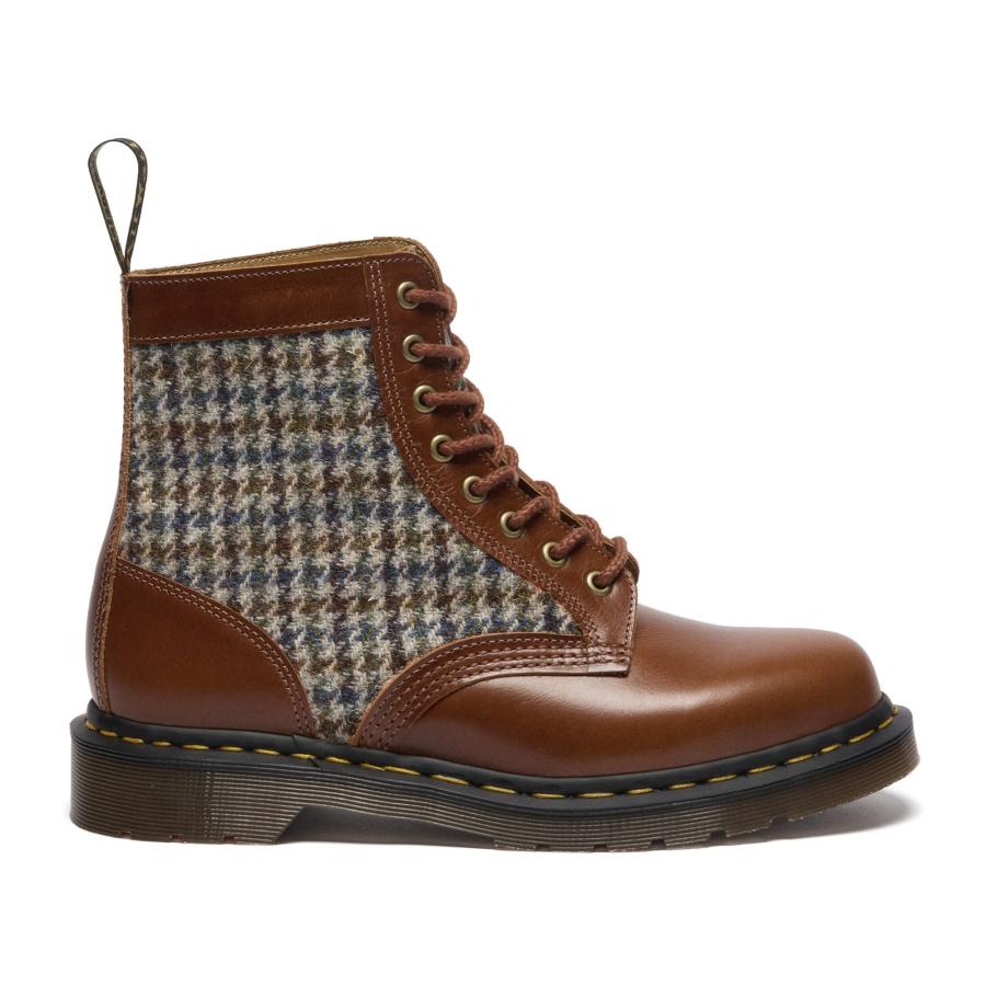 Dr. Martens ドクターマーチン MIE 1460 PASCAL HARRIS TWEED 8 ホール ブーツ ユニセックス AMBER T…の画像