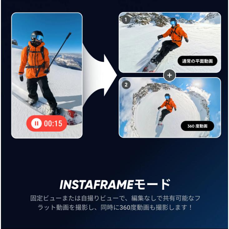 【あすつく！特価！即納！】新型Insta360 X5 STDII本体＋自撮棒85cmグリップ+純正X5/X4キャップ+純正プレミレンズ+メモリ64GB+3D保護ガラス | Insta360 | 04