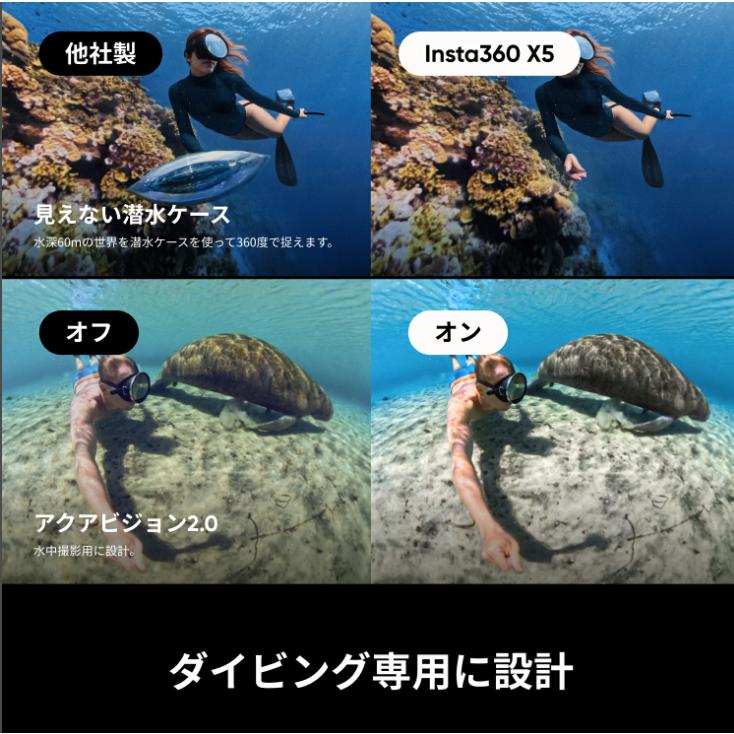 【あすつく！特価！即納！】新型Insta360 X5 STD本体＋金自撮り棒114cm+純正X5/X4キャップ+メモリ64GB+3D保護ガラス | Insta360 | 10