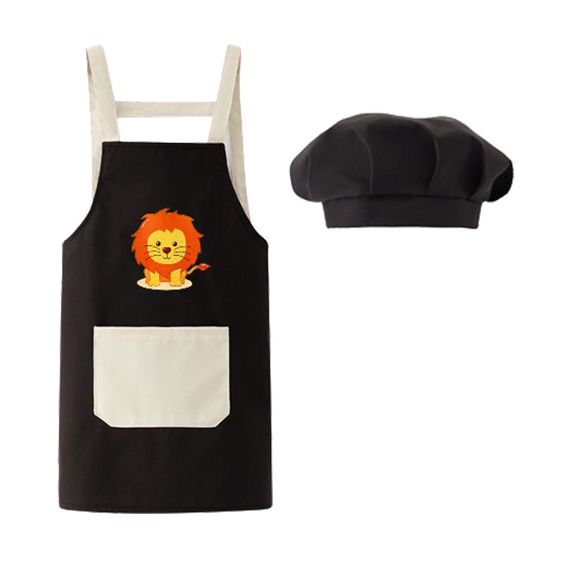 キッズエプロン 2点セット H型エプロン 給食帽子 セット 子供用