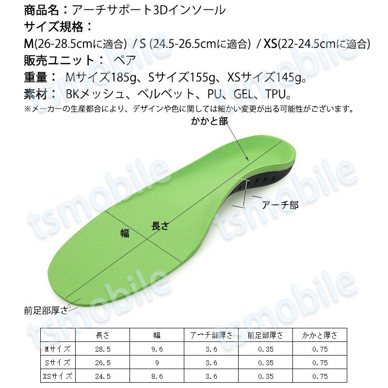 インソール 緑 土踏まずサポーター 扁平足改善 中敷 アーチサポート 3D